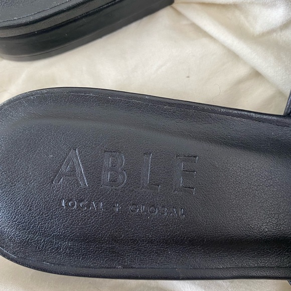 ABLE Genuine Leather Slides 🖤 - Picture 4 of 6